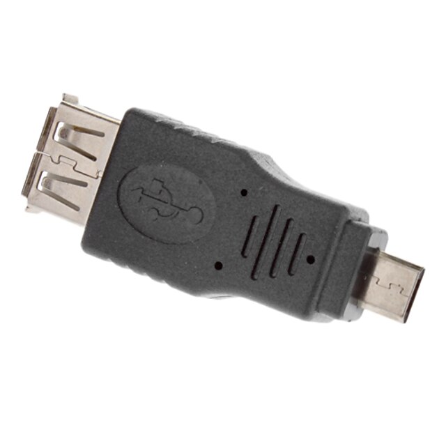  Micro USB Male naar USB Female adapter voor mobiele telefoon (zwart)