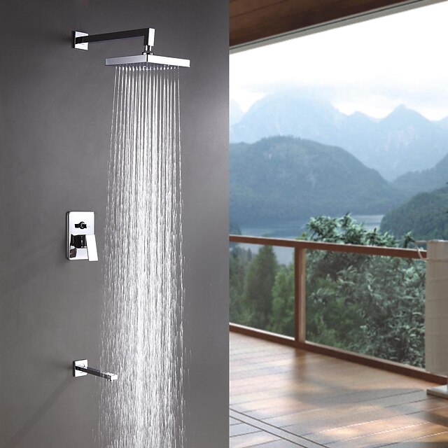  1279 Sprinkle® Shower Faucets - Contemporary Chrome Wall Mount Three Holes