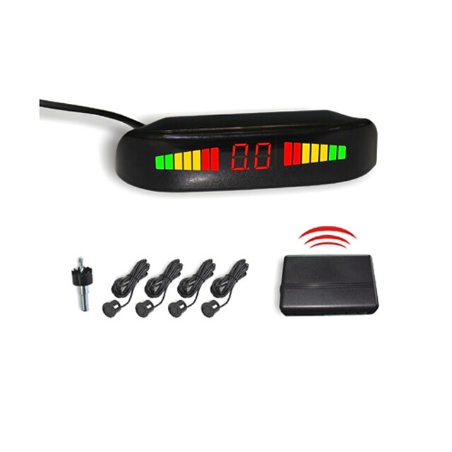  4 Wireless Radar Parking Sensor System- Led Display And  Buzzer Alarm (White,Black,Silver)