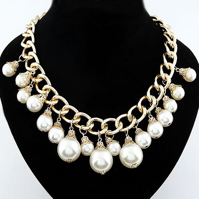  Fashion Alloy With Pearls Women's Necklace