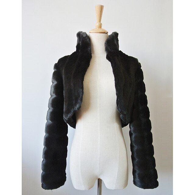  Long Sleeve Coats / Jackets Faux Fur Party Evening / Casual Fur Wraps / Fur Coats With