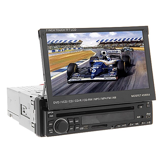  7 tums 1DIN tft skärm in-dash bil dvd-spelare stöder bt, TV, USB / SD