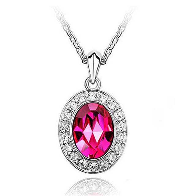  Elegantní náhrdelník z lehkých slitin s drahokamu a Crystal Glass žen (více barev)