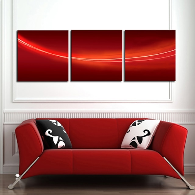 Stretched Canvas Art Abstract Red Background Set of 3 2023 US 45.99