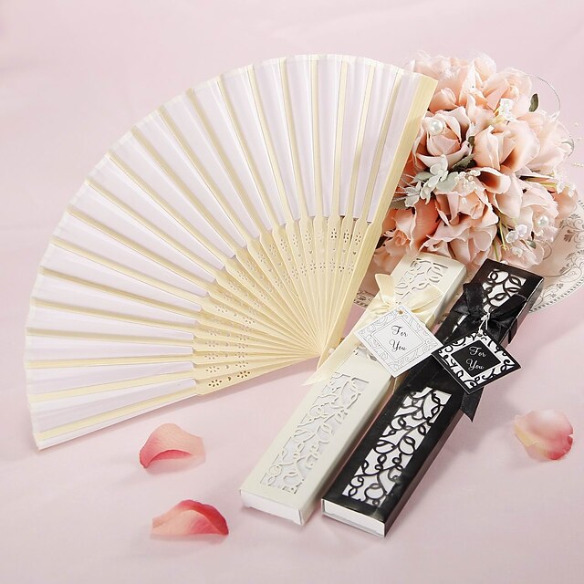  Material Party / Evening Hand Fans Bamboo Garden Theme Classic Hand Fan