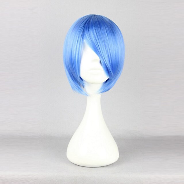  Cosplay Rei Ayanami Cosplay Wigs Women's 12 inch Heat Resistant Fiber Anime Wig