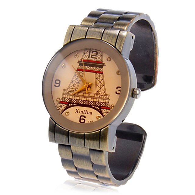  Disegno della Torre Eiffel Movimento al quarzo analogico della vigilanza del braccialetto delle donne