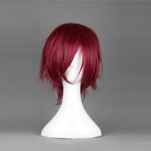  Cosplay Wigs Cosplay Rin Matsuoka Anime Cosplay Wigs 14 inch Heat Resistant Fiber Men's Halloween Wigs