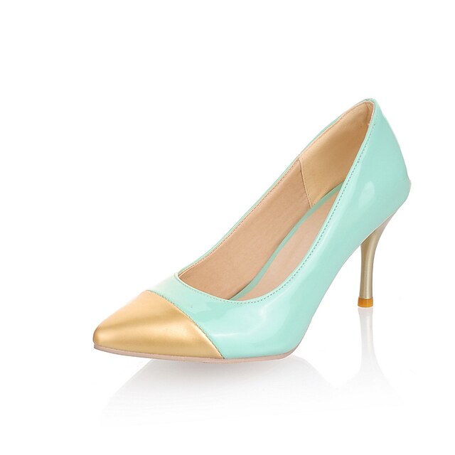  Patent Leather Stiletto Heel Pumps With Split Joint Shoes(More Colors)