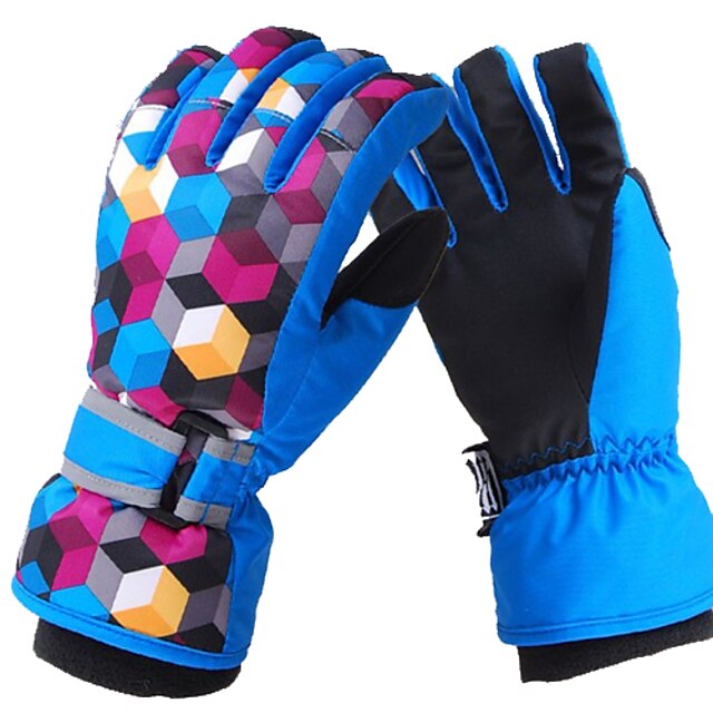  Ambientazione esterna Unsiex reticolo di puntini in poliestere + Fleece Ski Gloves