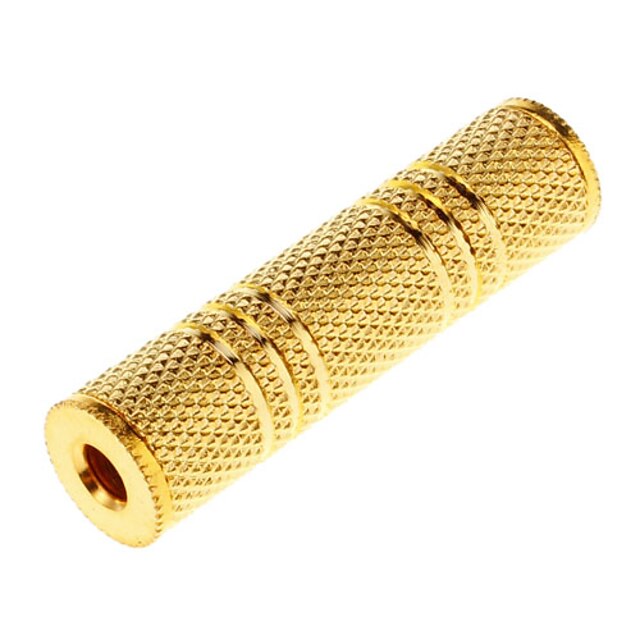  3.5mm Female to 3.5 mm Female Audio Adapter Coupler Metal Gold Plated