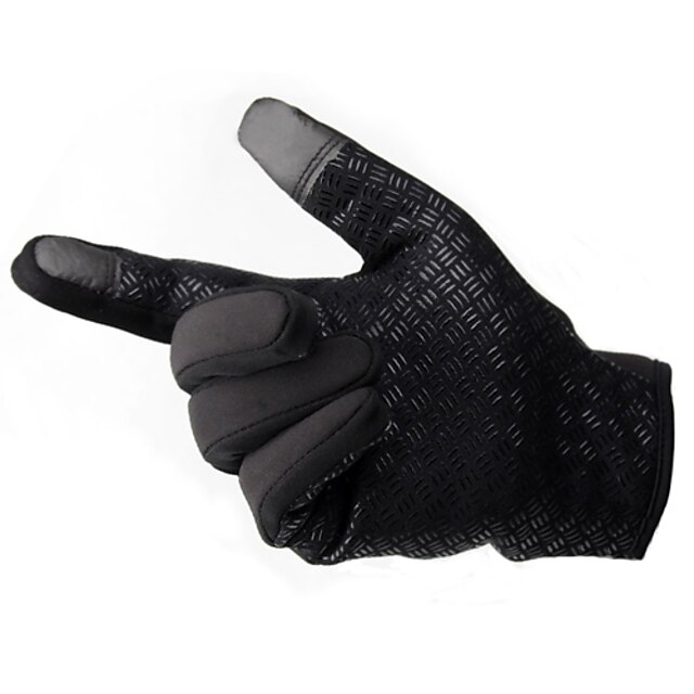  サイクリング用ウォーマー手袋に触れる屋外フルフィンガースクリーン - ブラック