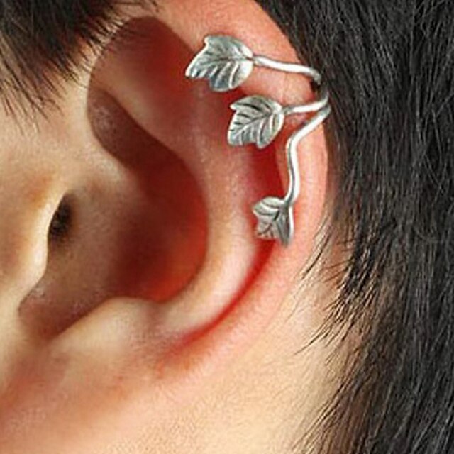  Women's Ear Cuff Leaf Ladies Punk European Silver Plated Earrings Jewelry Gold / Silver For Daily 1pc