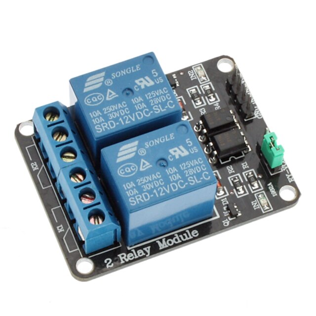  2 ch 12v lavt niveau udløser relæ modul til (for Arduino) (virker med officielle (for Arduino) boards)