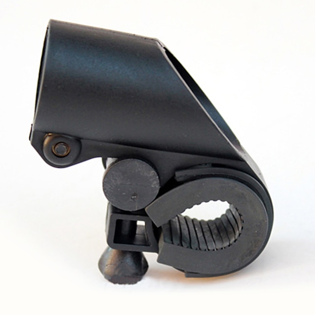  Gun Shape svart ABS Bike Ficklampa Clip (anpassningsbar till styret diameter inom 2.7cm)