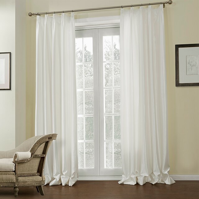  Rod Pocket Grommet Top Tab Top Double Pleat Two Panels Curtain Modern, Embossed Living Room Polyester Material Curtains Drapes Home