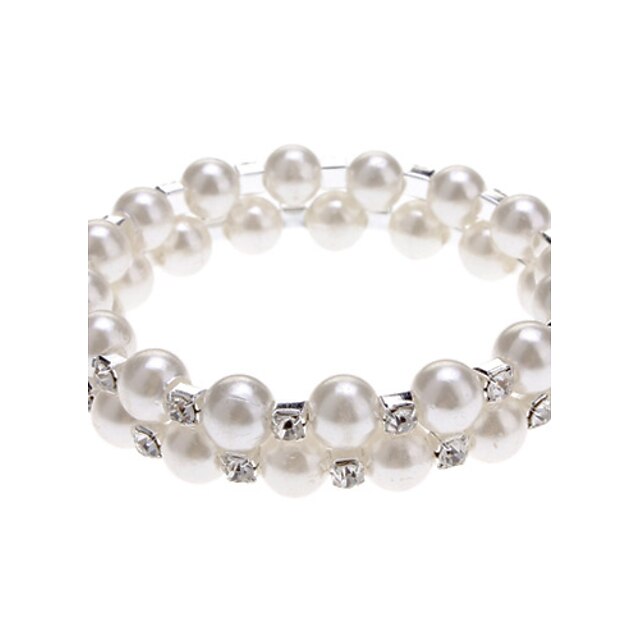  Women's Bead Bracelet Unique Design Fashion Pearl Bracelet Jewelry White For Party Daily Casual / Imitation Pearl / Imitation Diamond / Rhinestone