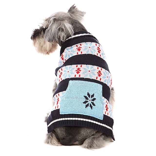  Pes svetry Sněhová vločka Zima Oblečení pro psy Červená Modrá Kostým Bavlna XS S M L XL