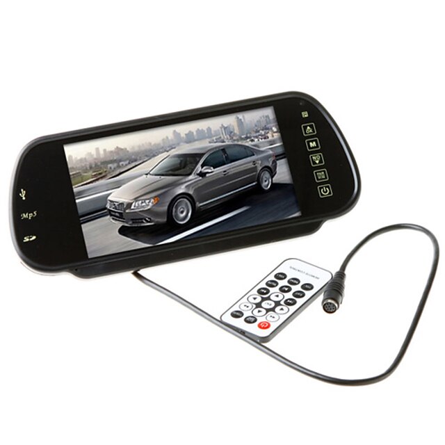  7-дюймовый цветной TFT-LCD-монитор заднего автомобиля Зеркало с дистанционной поддержкой USB, SD, MP5