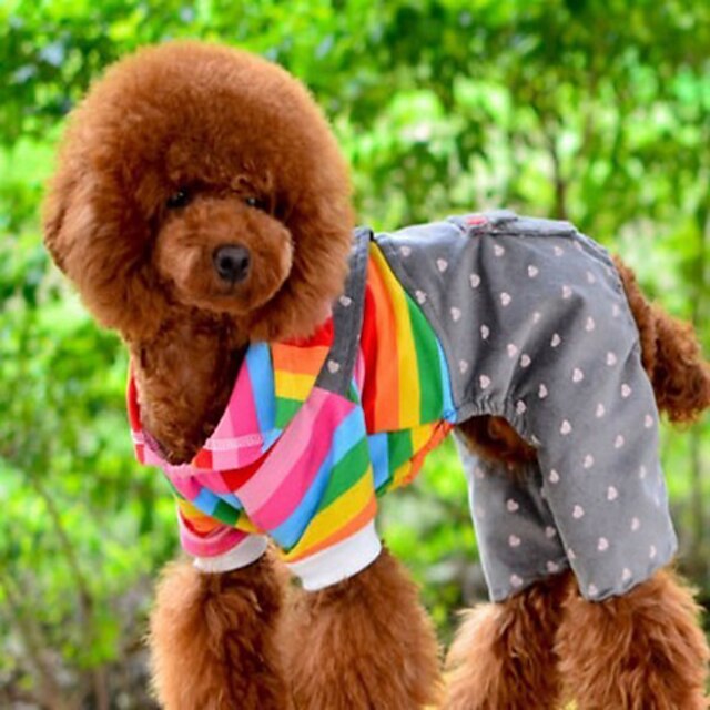  Dog Jumpsuit Dog Clothes Stripe Orange Cotton Costume For Pets Men's Women's Cute Casual/Daily