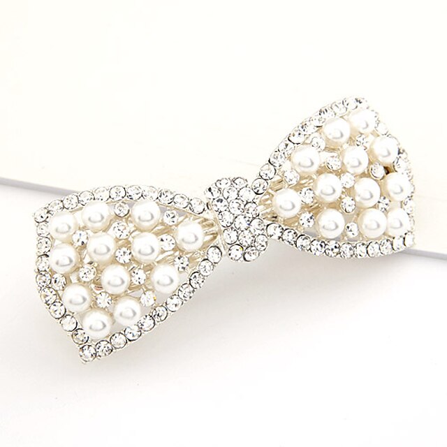  Damen Haarklammern Für Party Alltag Schleife Blume Perlen Stoff Weiß