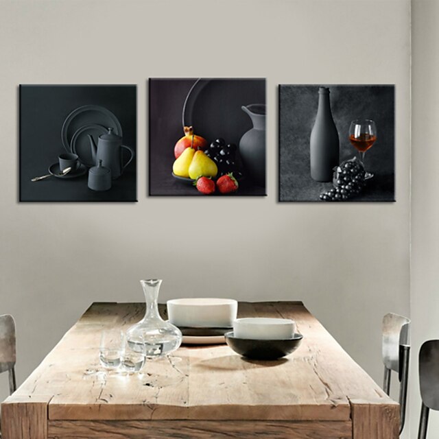  Stretched Canvas Print Canvas Set Still Life Three Panels Horizontal Print Wall Decor Home Decoration