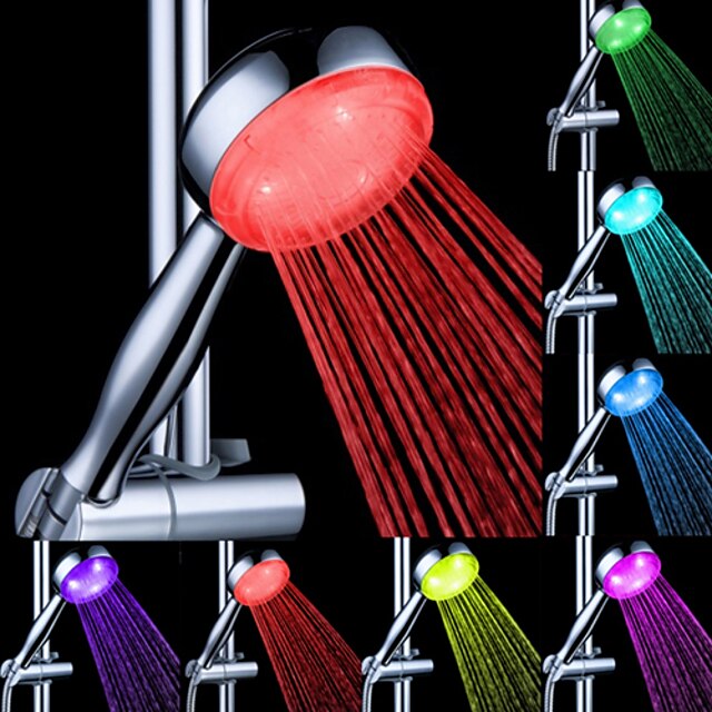  Chrome Finish Multi-color LED Hand Shower