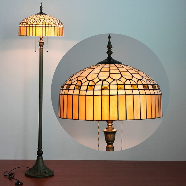  ger design tiffany style lesestehlampe glasmalerei harzglas malerei 61 zoll groß antike gewölbte basis beleuchtung tischset geschenke