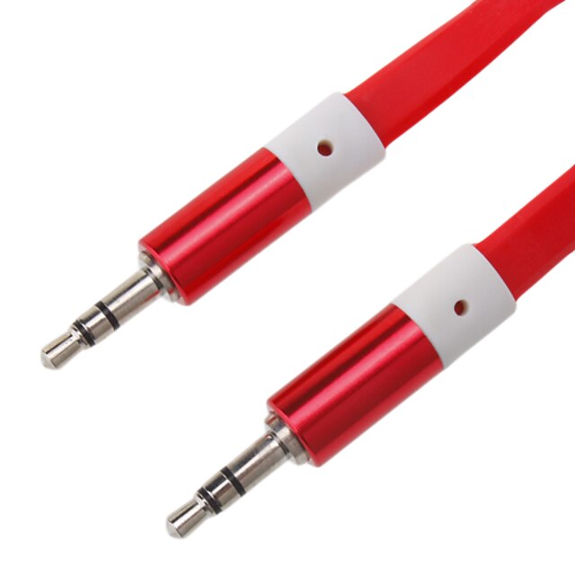  3.5mm Male to Male Audio Cable Flat-Type Red(1M)