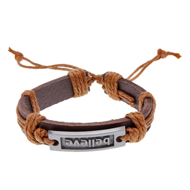  Unisex Believe Fabric Leather Bracelet(Random Color)