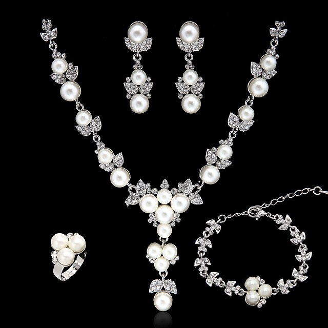  Femme Parure de Bijoux Des boucles d'oreilles Bijoux Argent Pour Mariage Soirée Occasion spéciale Anniversaire Cadeau Quotidien / Boucles d'Oreilles / Colliers décoratif / Fiançailles