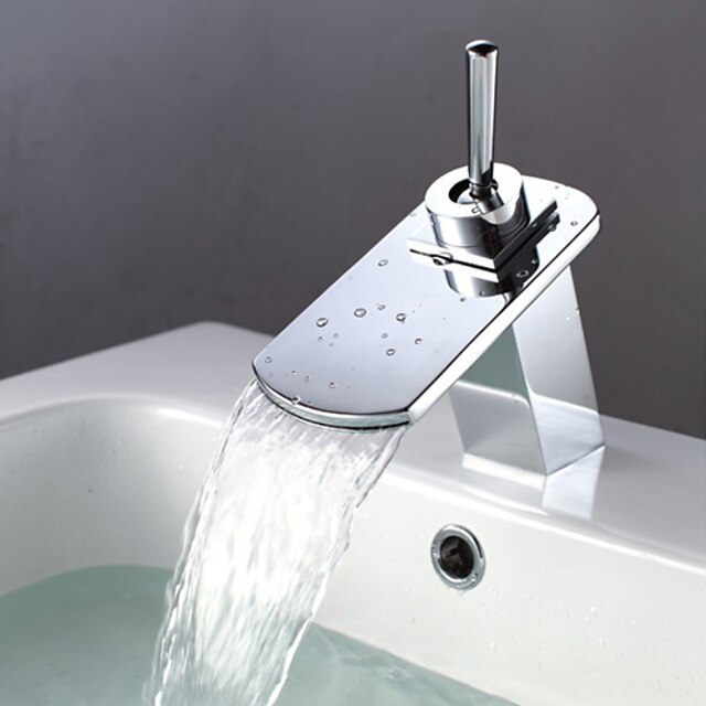  Robinet lavabo - Jet pluie Chrome Set de centre 1 trou / Mitigeur un trouBath Taps / Laiton