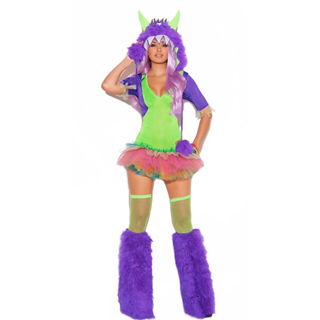  Looney Luna One-eye Monster Purple Fur Women's Halloween Costume