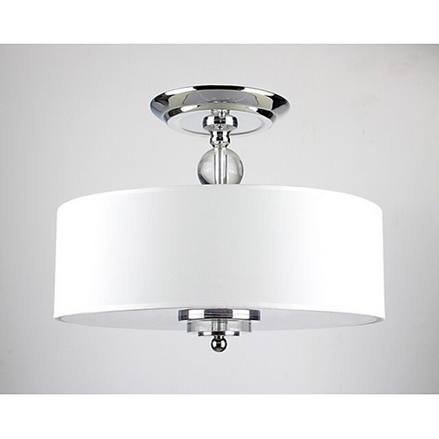  Flush Mount ,  Modern/Contemporary Drum Chrome Feature for Bulb Included Metal Living Room Bedroom Dining Room