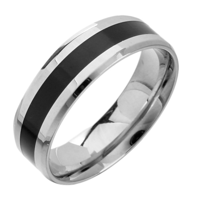  Band Ring For Women's Casual Daily Titanium Steel Tungsten Steel Black Silver