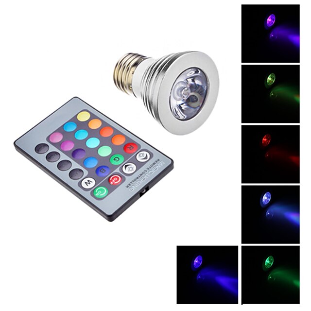  BRELONG® 1pc 3 W 200-300 lm E26 / E27 LED-spotlys 1 LED Perler Fjernstyret RGB 85-265 V