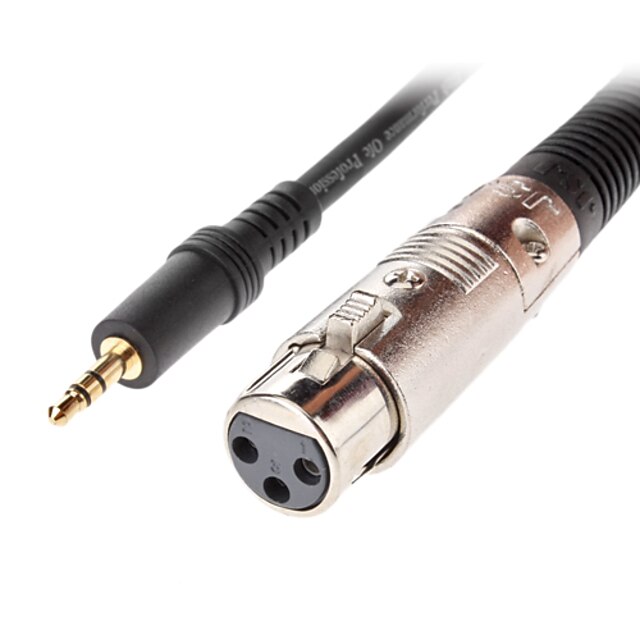 jsj® 1.5m 4.92ft 3.5mm tipo estéreo macho a XLR cable de audio hembra - negro