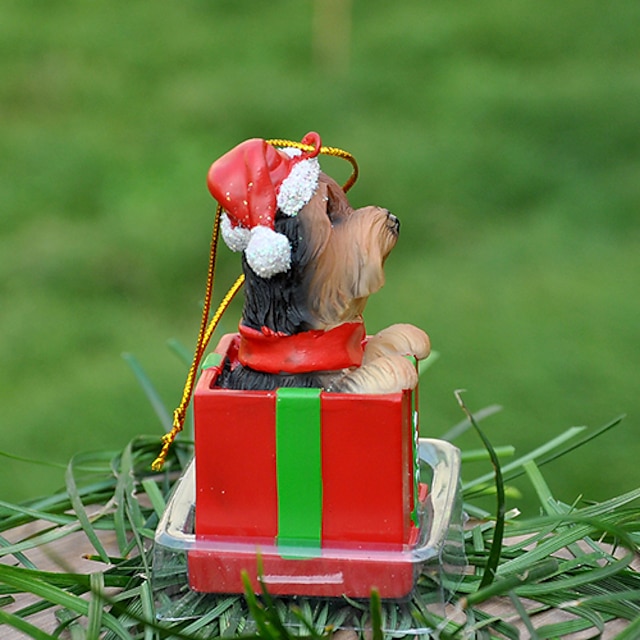  Cute Yorkshire Dekorative Ornament julegave til Pet Lovers