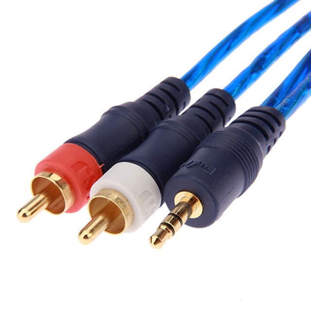  plaqué or jsj® 1.5m 3.5mm à 2 câble audio RCA (mâle à femelle)