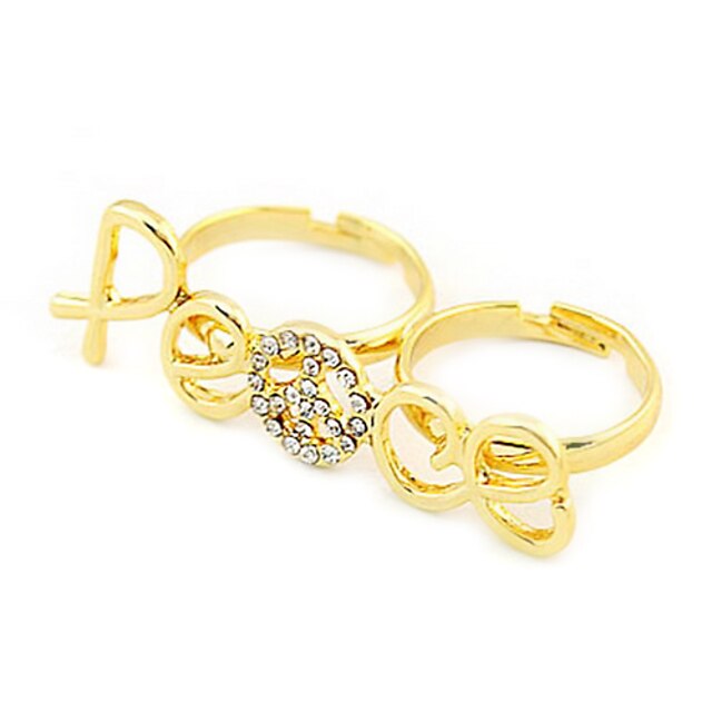  Peace Double Finger Ring(Random Color)