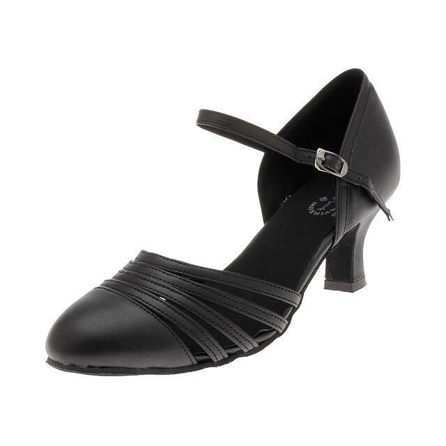  Mulheres Sapatos de Dança Moderna / Dança de Salão Couro Sintético Salto Salto Carretel Não Personalizável Sapatos de Dança Preto