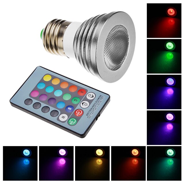  Remote-Controlled Spot Lights , E26/E27 W LM RGB AC 100-240 V
