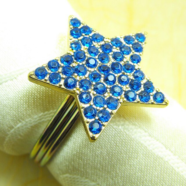  Shinning Star Acrylic Beads Napkin Ring, Dia4.2-4.5cm Set of 12