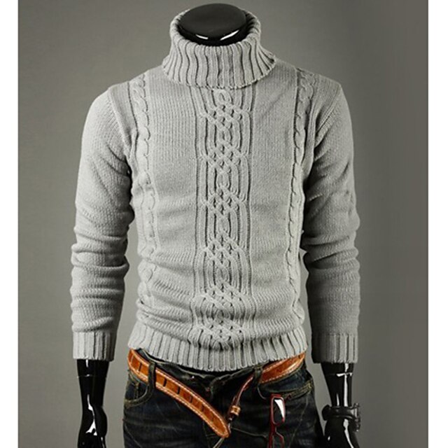  Men'S Casual High Collar Warm Sweater