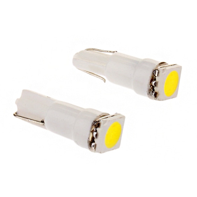  Ampoule T5 0.2W 1x5050SMD 10-18LM 6000K blanc froid lumière LED pour voiture (12V, 2pcs)