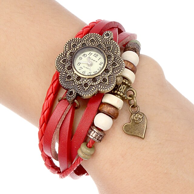  Women's Fashion Watch / Bracelet Watch / Wrist Watch Band Flower / Vintage / Heart shape Black / Blue / Red