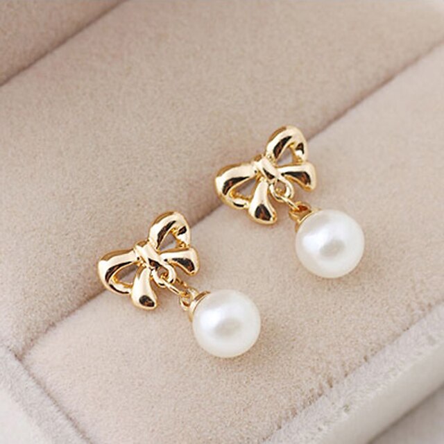 Bowknot Pearl Drop Earrings 988292 2023 – $5.49