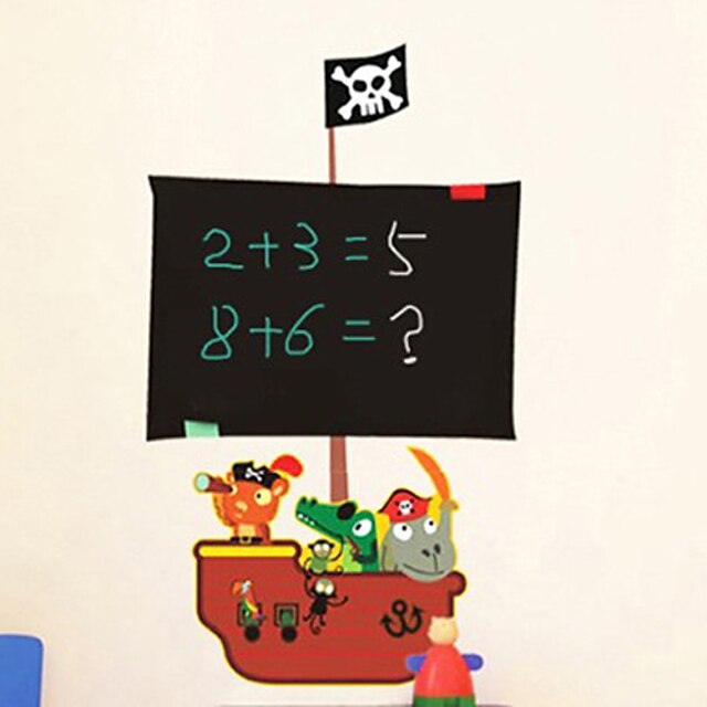  Blackboard Wall Sticker, Removable,Middle Size Pirate Ship