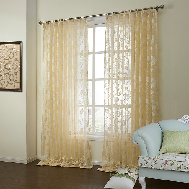  cortinas transparentes confeccionadas a medida dos paneles / jacquard / dormitorio