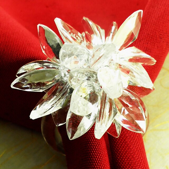 Korálky Květina Svatební ubrousky prsten sada 12, Akryl Dia 4,5 cm